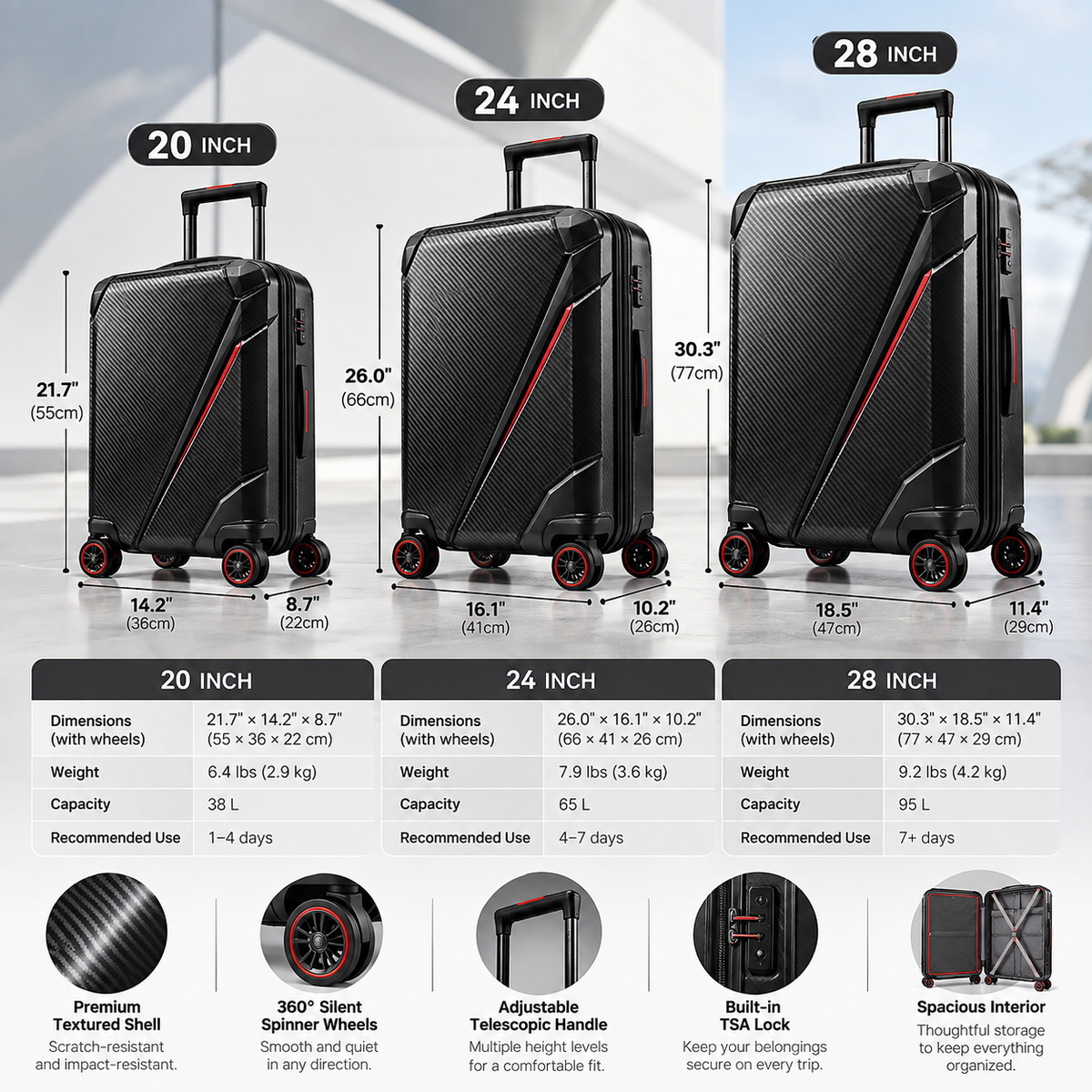 Carbon Rush Sport Suitcase