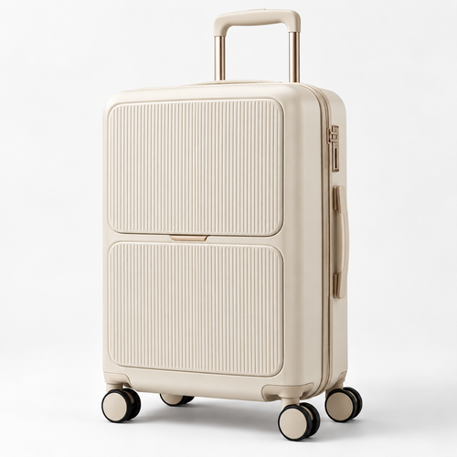 Ivory Dual Panel Suitcase