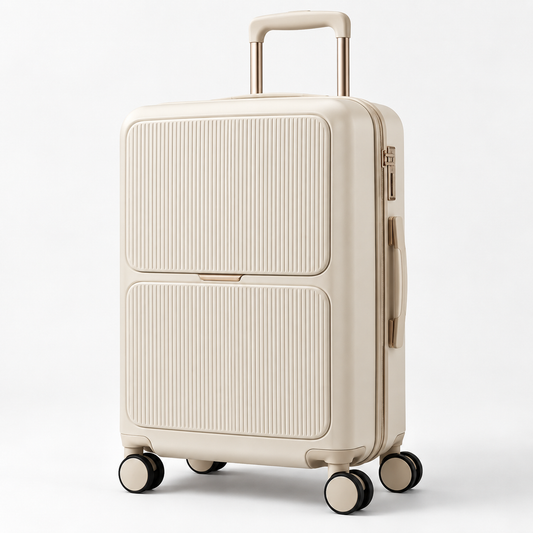 Ivory Dual Panel Suitcase